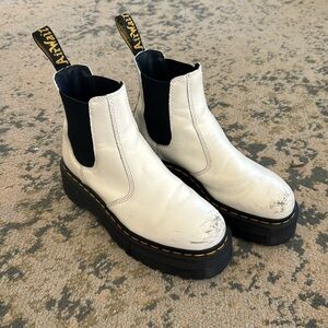White Doc Marten Chelsea Boots- Platform